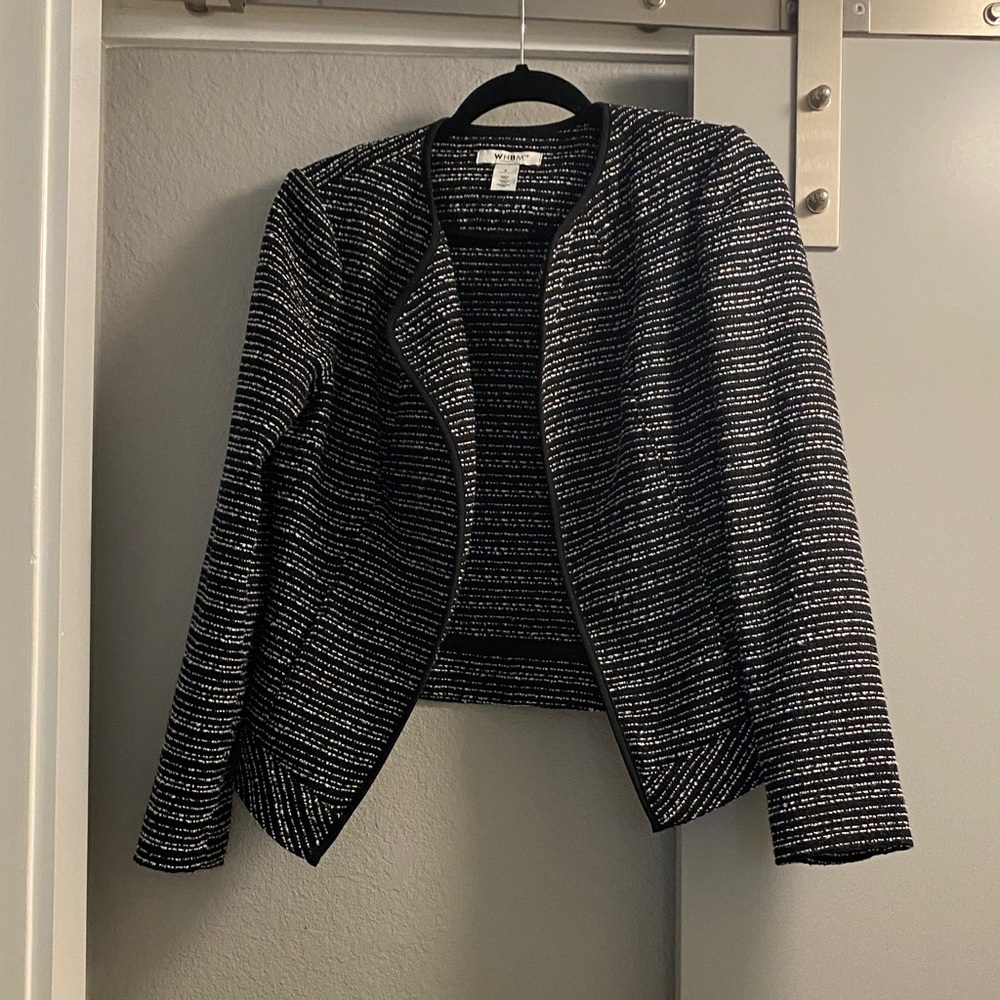 White House Black Market Black and White Stylish Blazer 8